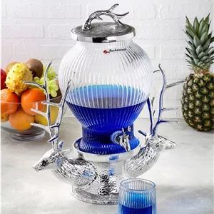 کلمن شیشه ای پایه دار 6 لیتری شیشه ای مدل گوزن