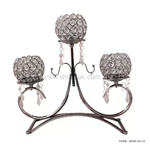 جاشمعی پایه دار سیلور 3 شعله مدل هشتی