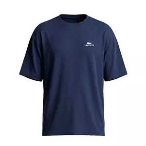 تیشرت یقه گرد مردانه باکسی طرح دار اسپان دورس سرمه ای Lacoste کد 50432 (پرداخت درب منزل / ارسال رایگان یا تخفیف برای پرداخت کارت به کارت)