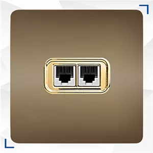 پریز تلفن پاناسونیک دو قلو کریستال بژ طلایی آسیا