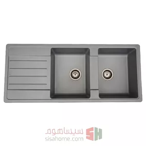 سینک گرانیتی هوفر مدل 240 دو لگن سینی‌ دار توکار ابعاد ۱۱۵ در ۵۰