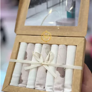 دستمال دست و صورت 7 عددی ارگانیک کارامل Caramell طرح تدی
