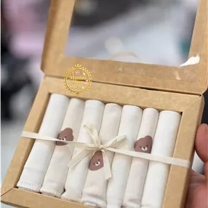 دستمال دست و صورت 7 عددی ارگانیک کارامل Caramell طرح خرسی (تدی)