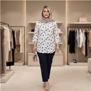شومیز مانتویی کراش طرح دار دنیز