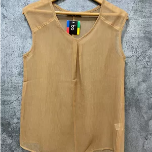تاپ حریر زنانه رنگ خردلی کد 13