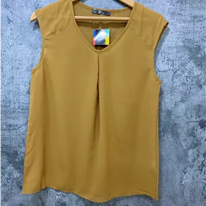 تاپ حریر زنانه رنگ خردلی کد 72