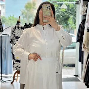شومیز لینن مروارید دوزی وارداتی