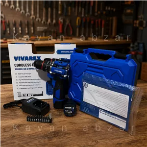 دريل شارژي ٢ باتري موتور براشلس ١٦/٨ ولت برند ويواركس مدل VR1610V-21BL
