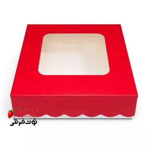 جعبه شیرینی دالبر ۱۵ در ۱۵ ارتفاع ۴سانت  قرمز