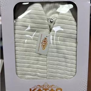 حوله تن پوش رنگ سفید دورو نخ پنبه از برند کوتون سایز ۱۲۵ بدون پرزدهی