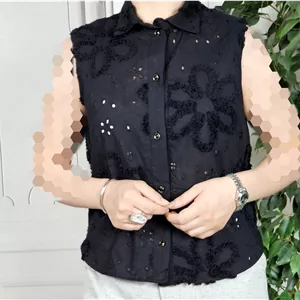 تاپ شبگون | تاپ وال خامه‌دوزی شده وارداتی