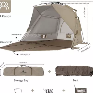 چادر ساحلی اتوماتیک نیچر هایک 4 نفره | (CNK2300ZP023)automatic beach tent
