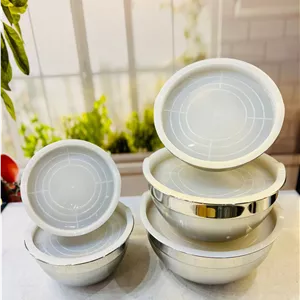 لگن استیل درب دار ۵ پارچه MRS