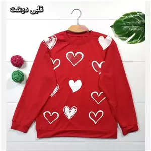 بلوز دخترانه و زنانه طرح دار قرمز جنس پنبه پلی استر سایز 38 تا 44
