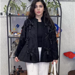 کت وارداتی مخمل زنانه پاپیونی