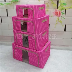 باکس برزنتی دولایه صورتی خالخالی
