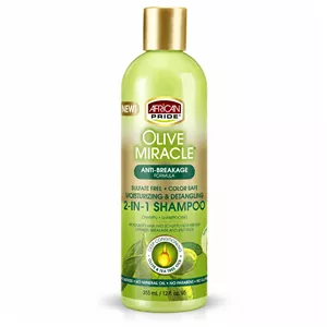 شامپو و نرم‌کننده ۲در۱ آفریکن پراید روغن زیتون آبرسان و ضدشکنندگی African Pride Olive Miracle 2-in-1 Shampoo and Conditioner