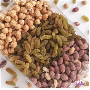 نخودچی کشمش بادام زمینی 250 گرمی اعتماد تازه و اعلا نخود چی کشمش