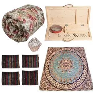 کرسی تاشو پشمی پارسین مدل Nasim-P35k70 مجموعه 9 عددی