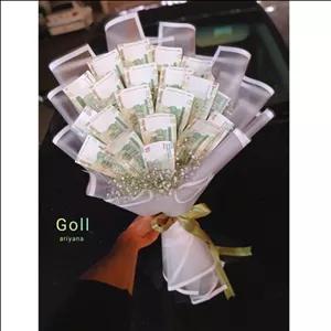 دسته گل . پول آرایی دسته گل . دسته گل هدیه . هدیه گل . دسته گل پول هدیه