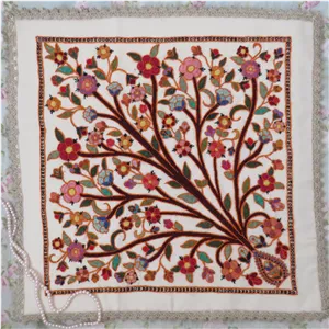 رومیزی پته دوزی یا تابلو پته دوزی،صنایع دستی،ارسال رایگان درخت زندگانی،دست دوز، کادو سنتی مهمان خارجی،سوزن دوزی پته دریا 