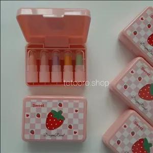 پک بالم لب مینی حرارتی 5 عددی Dragon Ranee.نرم کننده و آبرسان قوی لب.نرم کننده لب.حاوی ویتامین E.تغذیه کننده لب.خوشبو