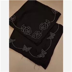 روسری مشکی کریستال نگینی