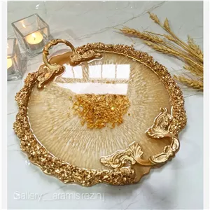 سینی دایره پذیرایی رزینی 