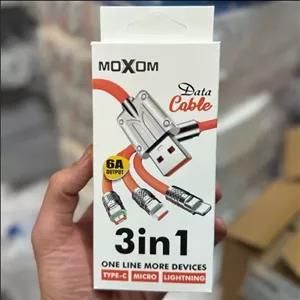 کابل شارژ 3 کاره اورجینال سوپر فست شارژ ماکسوم همراه با نشانگر LED و ارسال رایگان 