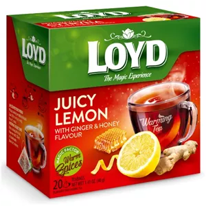 چای لهستانی لوید موکاته مدل لیمو عسل زنجبیل ، loyd juicy lemon