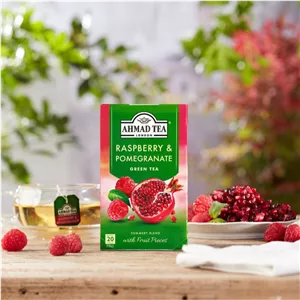 چای سبز با طعم انار و تمشک احمد ، ahmad pomegeranate raspberry