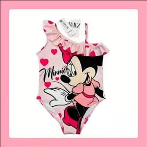 مایو دخترانه وارداتی برند  ترک ZARA. طرح مینی موس دخترانه. 