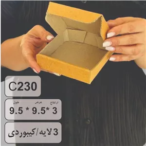 کارتن بسته بندی کیبوردی سایز 3 9.5 9.5 رنگ سفید و کرافت بسته 50 عددی C230 (پس کرایه)