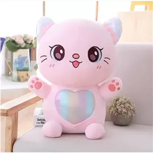 عروسک پولیشی گربه قلب رنگین کمان بچگانه 