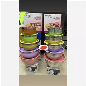 لگن درب دار استیل بدنه و درب رنگی 