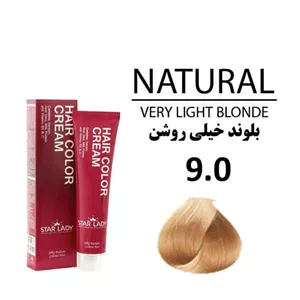 رنگ مو استار لیدی سری طبیعی بلوند خیلی روشن 9.0 حجم 120 میل