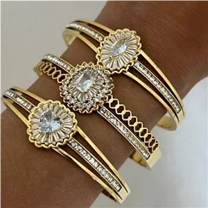  دستبند النگویی استیل زنانه طرح دو و سه رج نگین درشت رنگ ثابت کد tj (پس کرایه)