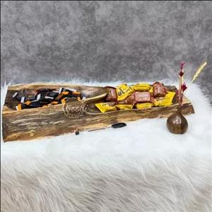 ظرف چوبی روستیک اردوخوری دفرمه چوب گردو کد Z5113 (پس کرایه)