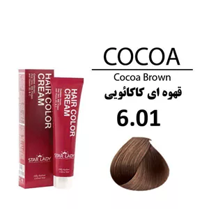 رنگ مو استار لیدی قهوه ای کاکائویی 6.01 حجم 120 میل