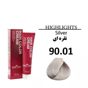 رنگ مو استار لیدی نقره ای 90.01 حجم 120 میل