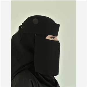 پوشیه نقاب سعودی مدل کوتاه مشکی جت بلک