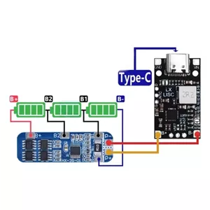 مجموعه 2 عددی ماژول شارژر باتری لیتیوم یون 2 سل و 3 سل IP2326 با ورودی USB Type-C