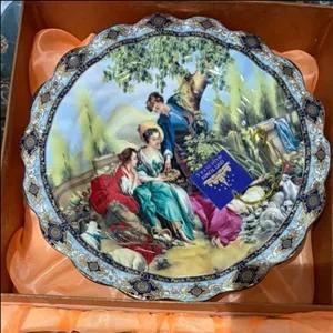 شیرینی خوری ظرف پایه دار مناسب شیرینی کادویی جهیزیه چینی طرح مزرعه  پسکرایه 