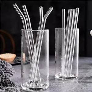 نی شیشه ای سرکج ساده 6 عددی 