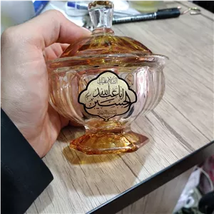 قندان هیئتی پایه دار طرح سه سلام مذهبی درجه یک و رنگ ثابت