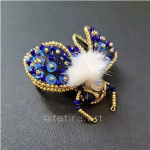 گل سینه جواهر دوزی حشرات فاخر