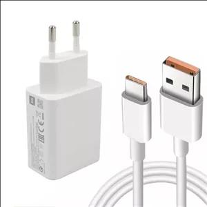 شارژر  شیایومی 18وات مدل travel adapter  به همراه کابل تبدیل USB-C(های کپی مدل 25 وات)