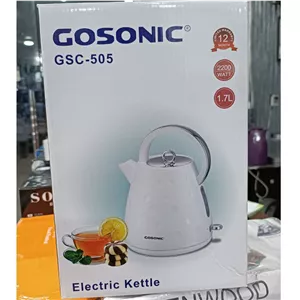 کتری برقی گوسونیک 1.7 لیتری 2200 وات بدنه جدید حبابی مشکی سفید مدل GOSONIC GSC-505