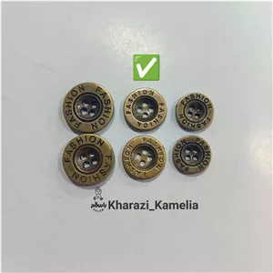 دکمه فشن پیراهنی طرح فلز 18 میلی متر (خرازی کاملیا ) 