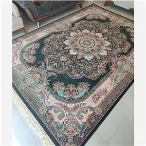 فرش 12متری 700شانه ورژن تراکم 2100 طرح نسترن مشکی(طبق سفارش مشتری)